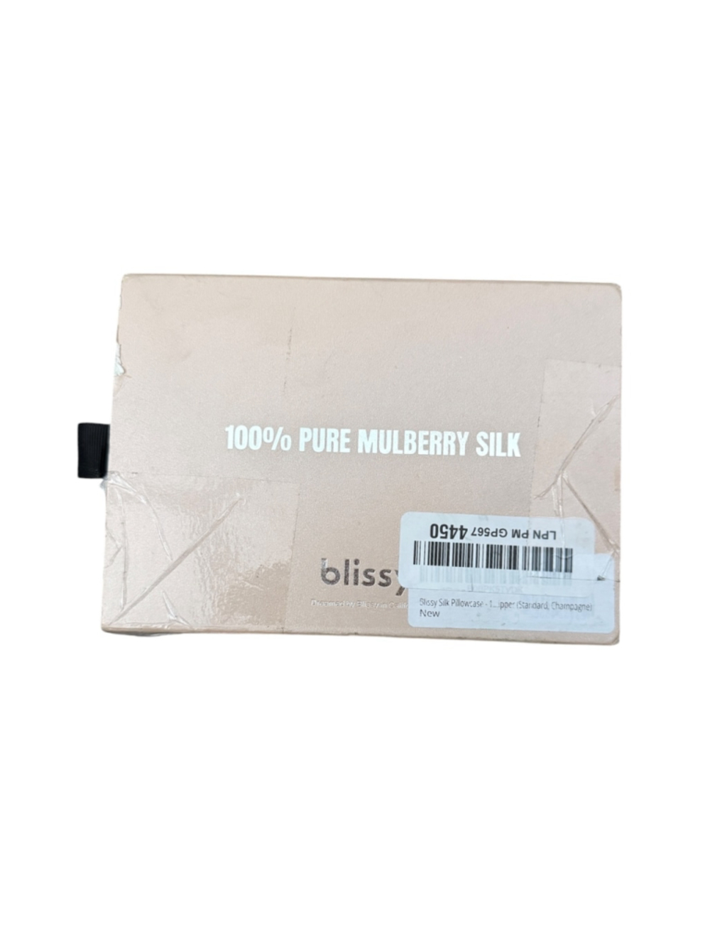 Blissy 100% Mulberry Silk Pillowcase Champagne Standard NIB - Picture 4 of 4